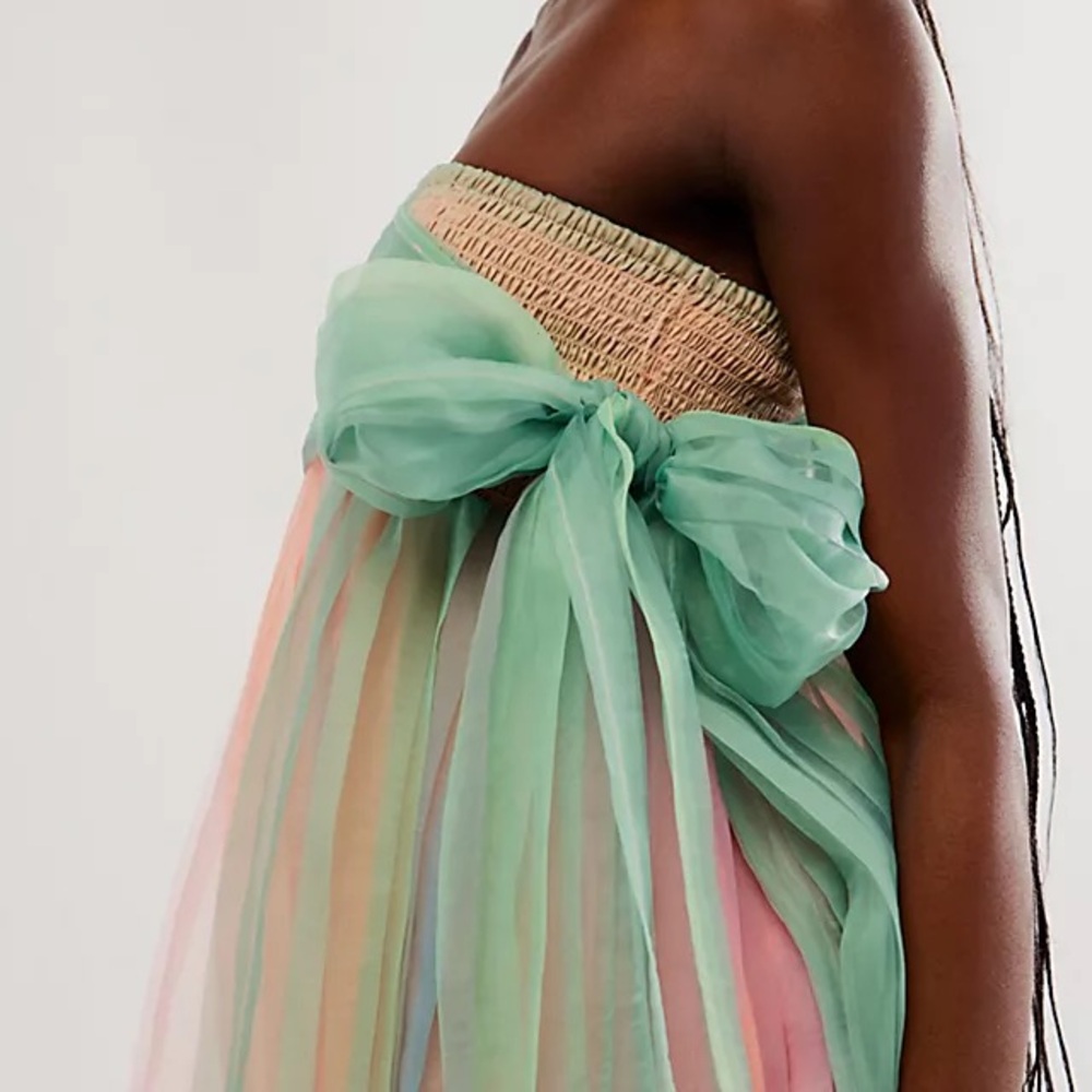 Free People Strapless Pastel Mini Dress